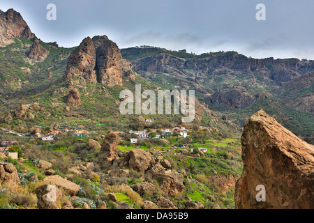 Spagna, Europa, Isole Canarie, Gran Canaria, Tejeda, isola, paesaggio, montagne, naturale, rocce, Foto Stock