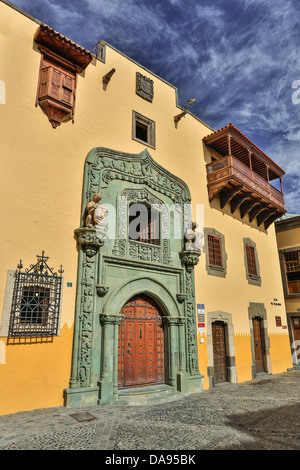 Spagna, Europa, Isole Canarie, Gran Canaria, Las Palmas, Vegueta, architettura, città, Columbus, colon, scoperta, distretto, entr Foto Stock