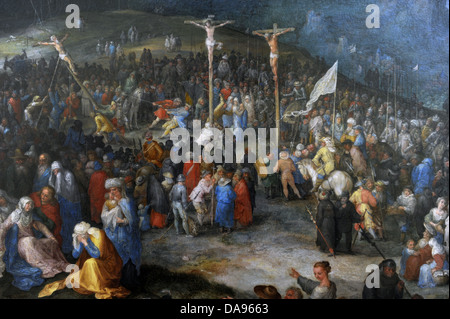 Jan Brueghel il Vecchio (1568-1625). Pittore fiammingo, la crocifissione di Cristo, 1594. Dettaglio. Alte Pinakothek. Monaco di Baviera. Germania. Foto Stock