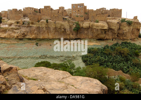 Repubblica dello Yemen, Sana'a, Vicino Oriente. Uno dei più antichi di continuo le città abitate e uno dei ighest capitali. Foto Stock