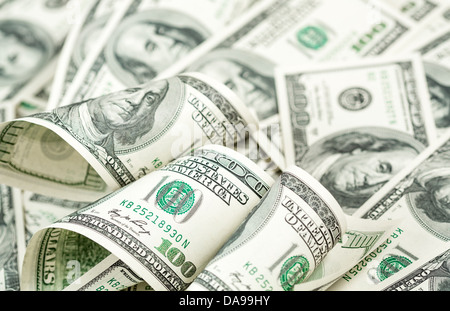 American centinaia di dollari heap bollette Foto Stock