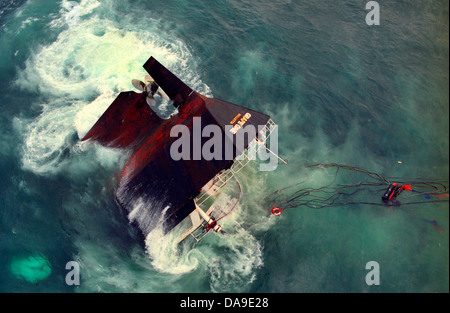 Tanker uva un affondamento nel canale inglese dopo forti tempeste. Foto Stock