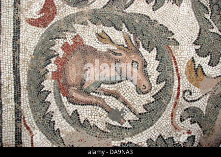 L'Italia, Europa, Sicilia, Villa Romana del Casale di Piazza Armerina, mosaico, capra Foto Stock