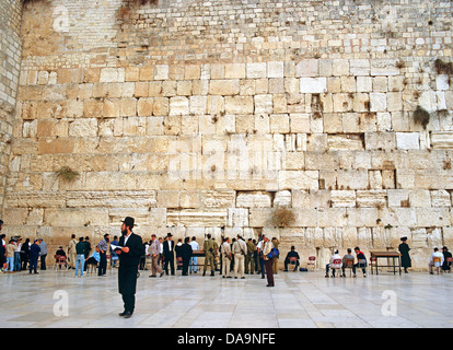 Il Muro del Pianto a Gerusalemme Israele Foto Stock