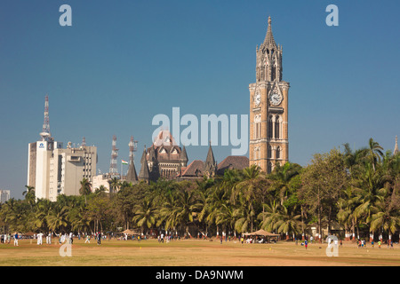 India India del Sud, Asia, Maharashtra, Mumbai Bombay, Città, Colaba, distretto, downtown, Skyline, Università, Clock Tower, orologio Foto Stock