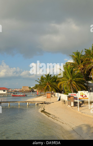San Pedro, Belize, America Centrale e Caraibi, San Pedro, Amergris, Caye, Cays, Cay, spiaggia Foto Stock