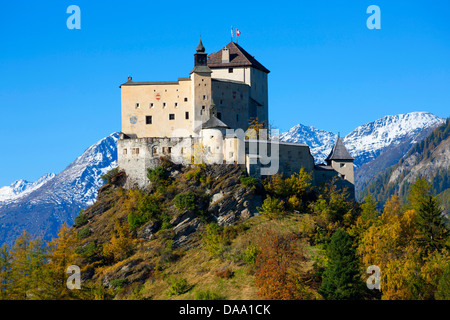 Castello, Tarasp, Tarasp, Svizzera, Europa, del cantone dei Grigioni, Grigioni, Engadina Engadina, Engadina Bassa fino, Bassa Engadina, castello Foto Stock