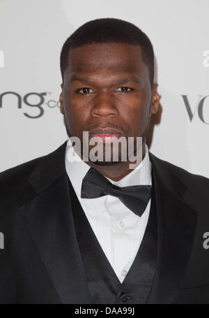 Rapper Curtis "50 Cent" Jackson arriva all'arte di Elysium " Cielo " Gala al California Science Center di Los Angeles, Stati Uniti d'America, il 15 gennaio 2011. Foto: Hubert Boesl Foto Stock