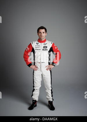 Una dispensa non datata immagine resi disponibili dalla Marussia Virgin Racing su 07 Febbraio 2011 mostra tedesco di Formula One driver Timo Glock della Marussia Virgin Racing team. Il team della nuova MVR-02 racing car è stato presentato presso la BBC Television Centre di Londra il 07 febbraio 2011. Foto: MARUSSIA VIRGIN RACING - HANDOUT solo uso editoriale/NESSUNA VENDITA Foto Stock