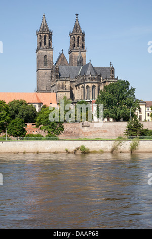 Cattedrale, Magdeburgo, Sassonia Anhalt, Germania Foto Stock