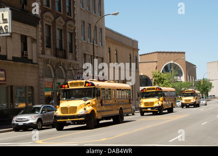 Gli autobus scolastici in Rochester New York. Foto Stock