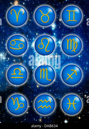 Astrologia e segni zodiacali Foto Stock