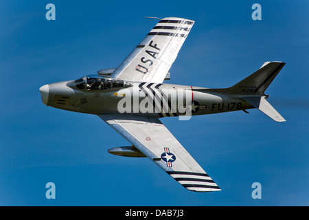 Vintage USAF Jet North American Sabre F86G-SABR 8178 battenti di Old Warden Shuttleworth corteo militare Foto Stock