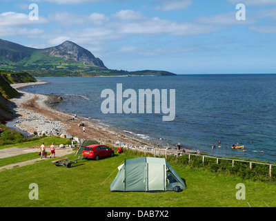 Aberafon campeggio vicino a Caernarfon sul mare nel Galles del Nord Regno Unito Foto Stock