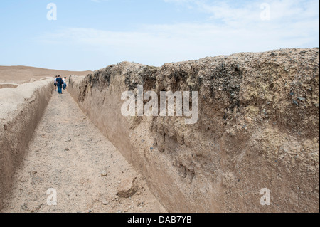 Le antiche rovine di Chan Chan archeologica precolombiana UNESCO World Heritage Site vicino a Trujillo, Perú. Foto Stock