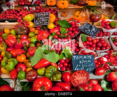 Pomodori Pomodori Ortolano Nizza ( vicino a Cours Saleya Square ) Costa Azzurra Costa Azzurra Francia Foto Stock