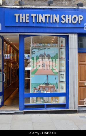 Il negozio di Tintin in Floral Street, Covent Garden di Londra, Regno Unito. Foto Stock