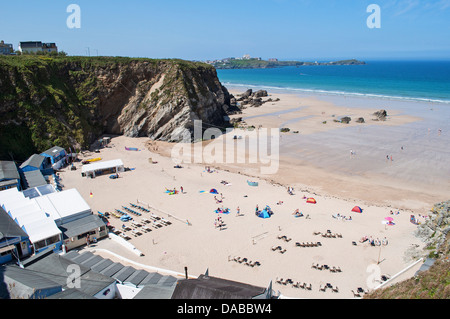 Lusty Glaze Beach, Newquay, Cornwall, Regno Unito Foto Stock