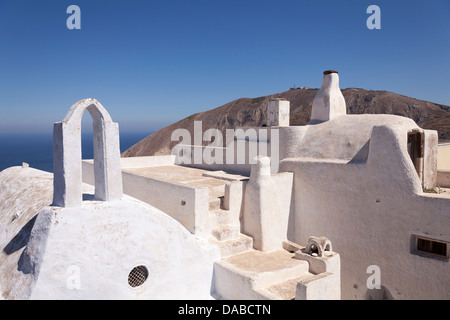 Vista sul tetto, Pyrgos Village, Santorini, Grecia Foto Stock