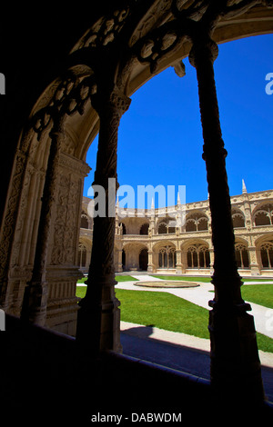 Chiostri, Mosteiro dos Jeronimos, Lisbona, Portogallo, Sud ovest Europa Foto Stock