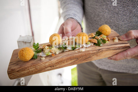 Surf and Turf fine pasto pranzo cibo Foto Stock