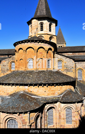 Sainte-Foy de Conques chiesa abbaziale, Conques, Aveyron, Midi-Pirenei, Francia, Europa Foto Stock