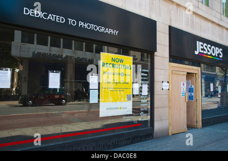 In bancarotta Jessops shop sarà sostituito da Morrisons supermercato New Oxford street central Londra Inghilterra Gran Bretagna UK Europa Foto Stock