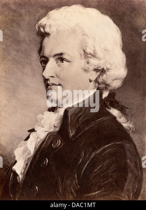 Ritratto di Wolfgang Amadeus Mozart. Fotografia di un dipinto Foto Stock