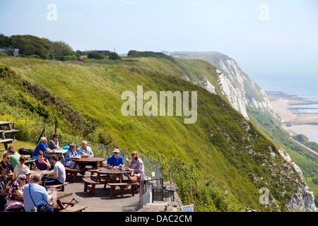 In cima alla scogliera Cafe a Capel-Le-Ferne in Folkestone - Kent - REGNO UNITO Foto Stock