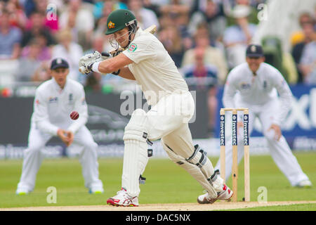 Nottingham, Regno Unito. 10 Luglio, 2013. Australia Shane Watson durante il giorno uno dei primi Investec Ceneri Test match a Trent Bridge Cricket Ground sulla luglio 10, 2013 a Nottingham, Inghilterra. Credito: Mitchell Gunn/ESPA/Alamy Live News Foto Stock