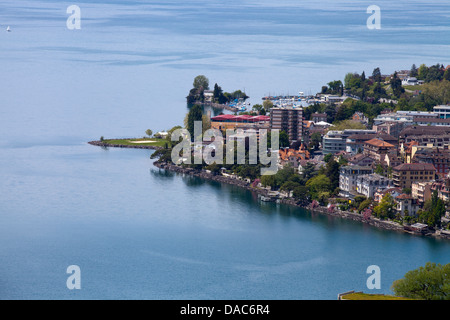 Montreux e il Lago di Ginevra Foto Stock