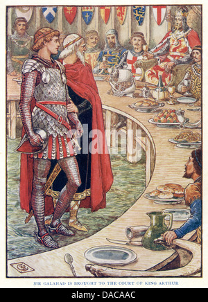 Sir Galahad è portato alla corte di re Artù, Re Artù Cavalieri, Walter gru Foto Stock