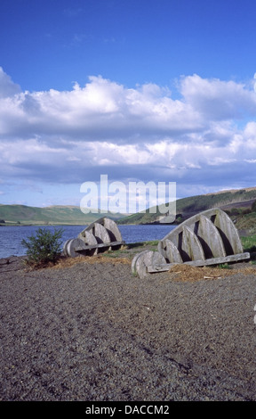 Shinglehook arte moderna da Matt Baker, a St Mary's Loch, Superiore Yarrow Valley, frontiere, Scotland, Regno Unito Foto Stock