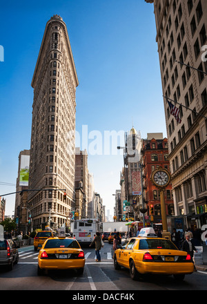 Il Flatiron Building, 23rd Street, Manhattan, New York City, Stati Uniti d'America. Foto Stock