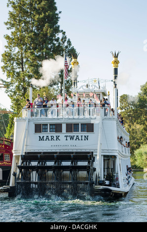 Mark Twain Riverboat frontierland Disneyland, Anaheim, California. Foto Stock