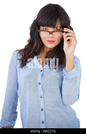 Bella donna che indossa gli occhiali Foto Stock