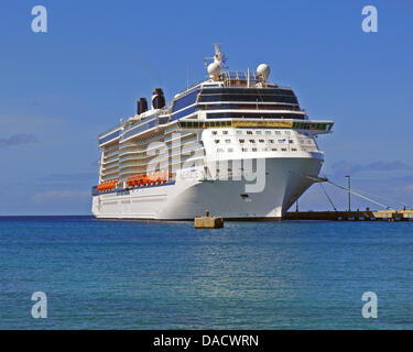 Il Celebrity Silhouette, la quarta di cinque Solstice-class navi da crociera azionato da Celebrity Cruises, filiale di Royal Caribbean Cruises Ltd, è ancorata in St. Croix, Isole Vergini degli Stati Uniti su Sabato, 17 dicembre 2011. La Silhouette è stata lanciata nel luglio 2011. La nave è 1.035 piedi (315 m) lungo e può trasportare 2.885 passeggeri. Foto: Ron Sachs Foto Stock