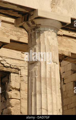 La Grecia. Atene. Il Partenone. 447-438 A.C. In stile dorico. Essa è stata progettata dagli architetti Ictinos e Callicrates. Acropoli. Foto Stock