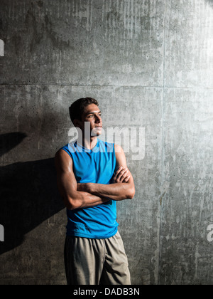 Ritratto di una preparazione atletica giovane Foto Stock