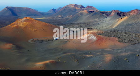 Paesaggio vulcanico, Isole Canarie Lanzarote, Parco Nazionale di Timanfaya Foto Stock