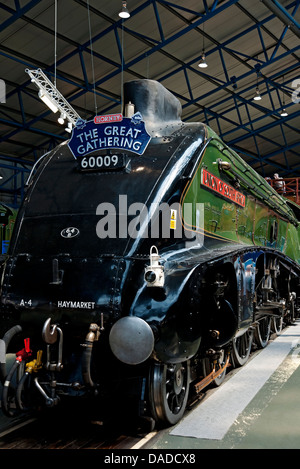 Unione del Sud Africa locomotiva a vapore treno a vapore al Grande Raduno - sei locomotive di classe A4 National Railway Museum York North Yorkshire Inghilterra UK Foto Stock