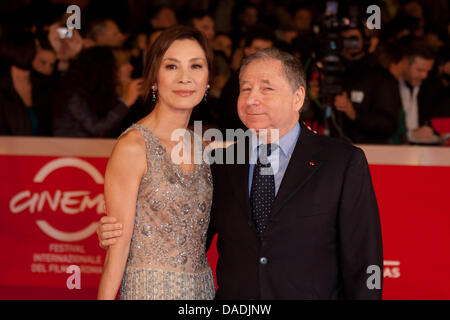 Attrice Michelle Yeoh e Jean Todt assistere alla premiere di "Lady' durante il sesto International Roma Film Festival presso Auditorium Parco della Musica di Roma, Italia, il 27 ottobre 2011. Foto: Hubert Boesl Foto Stock