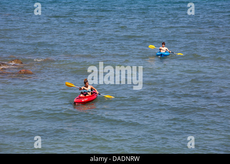 Lexington, Michigan - Kayak sul Lago Huron. Foto Stock