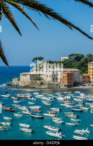 Idilliaco porto di Sestri Levante, in Italia, la Liguria Cinque Terre , Sestri Levante Foto Stock