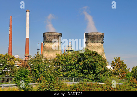 Pile di sfiato e del bruciatore di una raffineria di petrolio, in Germania, in Renania settentrionale-Vestfalia, Godorf bei Wesseling Foto Stock