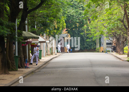 Il boulevard alberato di Hanoi, Vietnam Foto Stock