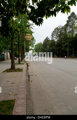 Il boulevard alberato di Hanoi, Vietnam Foto Stock