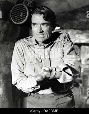 Gregory Peck sul set del film "i cannoni di Navarone', strada maestra produzioni con distribuzione attraverso la Columbia Pictures, 1961 Foto Stock