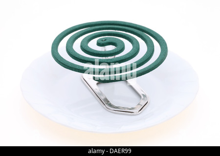 Classico verde mosquito spirale Foto Stock