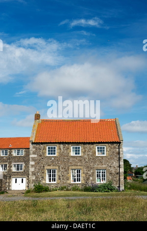 Case a Isola Santa Lindisfarne, Northumberland, Inghilterra Foto Stock